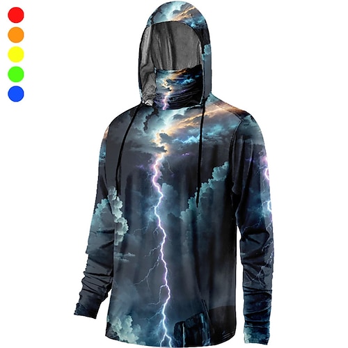 

Homme Chemise de pêche Capuche Extérieur manche longue Protection UV Respirable Séchage rapide Poids Léger Anti-transpiration Top Printemps Automne Extérieur Pêche Camping et randonnée Violet Pourpre