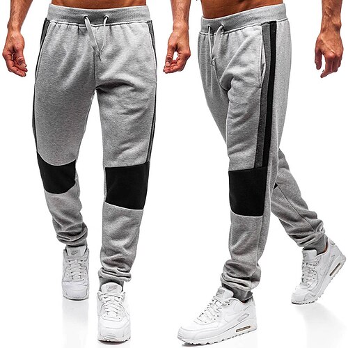 

Herren Jogginghose Trainingshose Jogginghose Jogger Hose Hosen Kordelzug Farbblock Komfort Atmungsaktiv Outdoor Täglich Ausgehen Modisch Brautkleider schlicht Schwarz Hellgrau