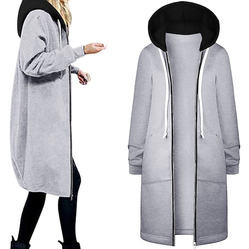 

Mujer Abrigo Exterior Calle Diario Otoño Invierno Largo Abrigo Ajuste regular Resistente al Viento Mantiene abrigado Estilo moderno Casual Minimalismo Chaquetas Manga Larga Bloque de color Con