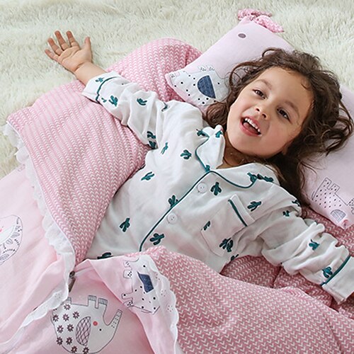 

estera de la siesta edredón de cama 100% algodón con funda de edredón de dibujos animados | manta de cama infantil suave y transpirable para niñas y niños