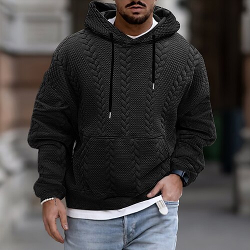 

Homme Sweat à capuche Noir Bleu Café Gris Capuche Plein Sport Loisir du quotidien Vacances Vêtement de rue Frais Décontractées Printemps Automne Vêtement Tenue Pulls Capuche Pulls molletonnés