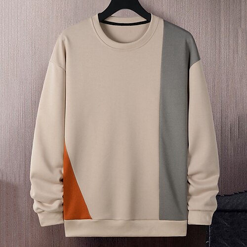 

Homme Sweat shirt Kaki Col Ras du Cou Plein Sport Loisir du quotidien Vacances Vêtement de rue basique Décontractées Printemps Automne Vêtement Tenue Pulls Capuche Pulls molletonnés