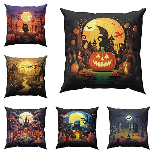 

capa de almofada de lado duplo halloween 1 peça capa de almofada quadrada decorativa macia fronha para quarto sofá sala sofá cadeira