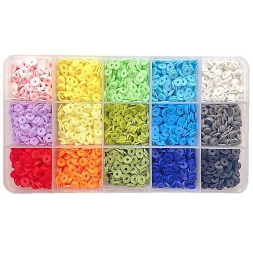 3000pcs White Clay Beads Kit for Bracelet Making 6mm Polymer Clay