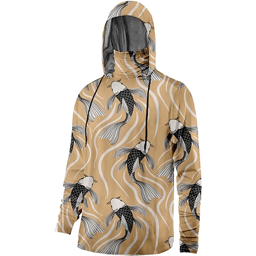 

Hombre Camisa de pesca Con Capucha Exterior Manga Larga Protección UV Transpirable Secado rápido Ligero Reductor del Sudor Camiseta Primavera Otoño Exterior Pesca Acampada y Senderismo Azul Verde