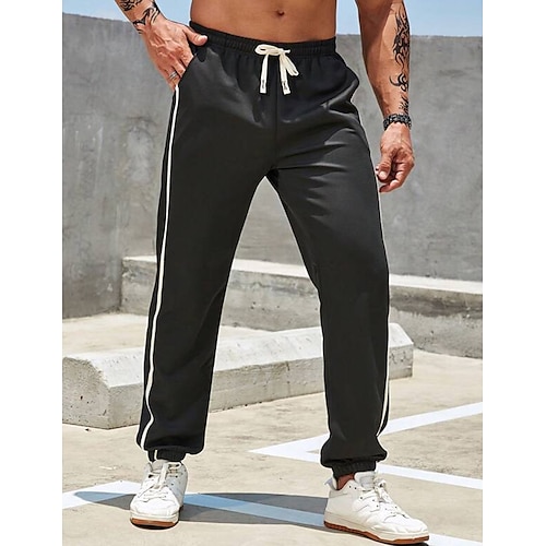 

Herren Jogginghose Trainingshose Jogginghose Jogger Hose Hosen Kordelzug Elastische Taille Glatt Komfort Atmungsaktiv Outdoor Täglich Ausgehen 100% Baumwolle Modisch Brautkleider schlicht Schwarz