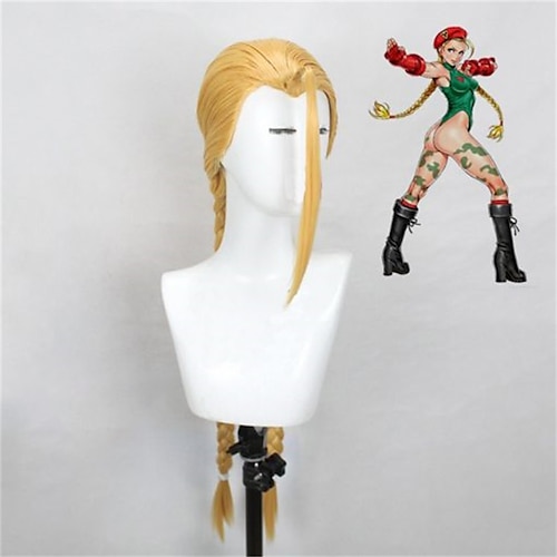 Street Fighter SF Cammy White Cosplay Wig Halloween Cosplay Party