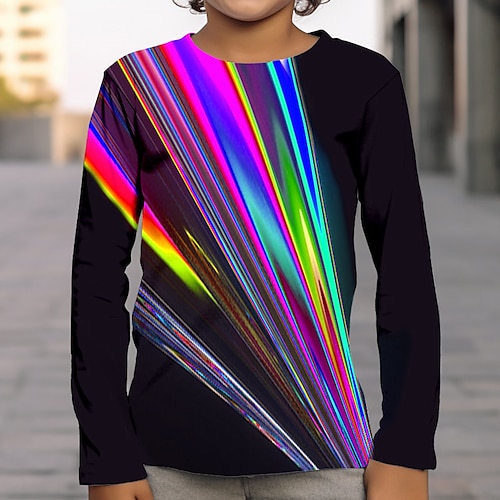 

Para Meninos Camiseta Manga Longa Camisa Camiseta Gráfico 3D impressão Impressão 3D Esportes Moda Roupa de rua Poliéster Ao ar livre Casual Diário Infantil Crewneck 3-12 anos Gráfico impresso em 3D