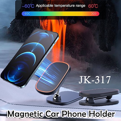 

JK-317 Magnetic Car Phone Holder Foldable Dashboard Mount Bracket 1080 Rotation Stand for iPhone 12 13 14 14 Pro for Huawei Mate50 for Samsung Galaxy S23 for Xiaomi 13pro