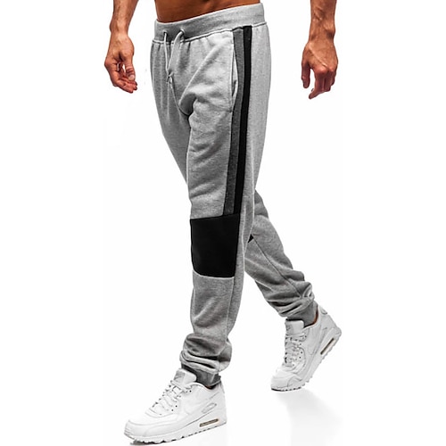 

Homme Joggings Pantalon Jogging Pantalon Cordon Bloc de couleur Confort Respirable Extérieur du quotidien Sortie Mode Décontractées Noir Gris Clair