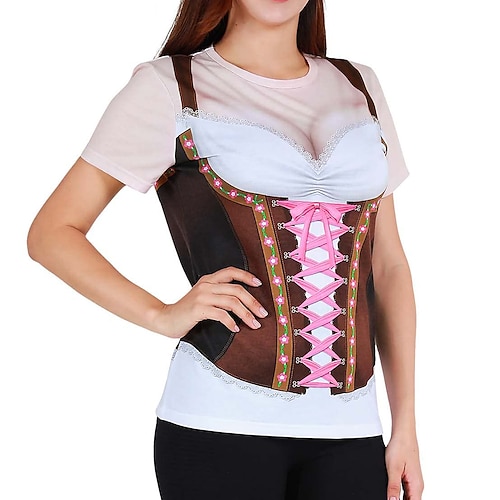 

Oktoberfest Beer Bavarian T-shirt Anime Graphic T-shirt For Women's Adults' 3D Print 100% Polyester Casual Daily