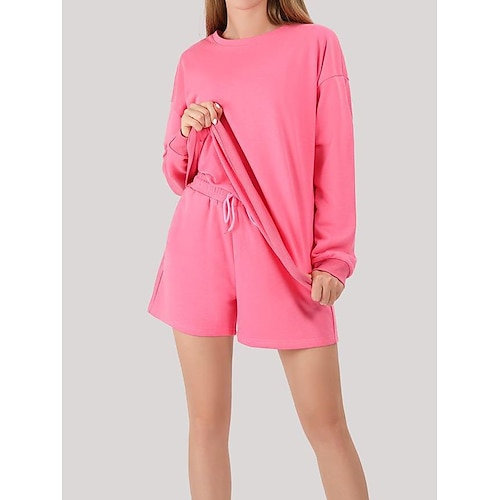 

Pull Maille Femme A côtes Tricoter Poche Couleur unie Col Ras du Cou mode Décontractées du quotidien Sortie manche longue Eté Automne Noir Rose Claire S M L