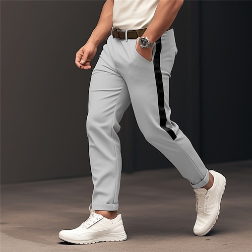 

Hombre Pantalones Chinos Pantalones casuales Bolsillo delantero Retazos Comodidad Transpirable Casual Diario Festivos Moda Básico Marrón Caqui