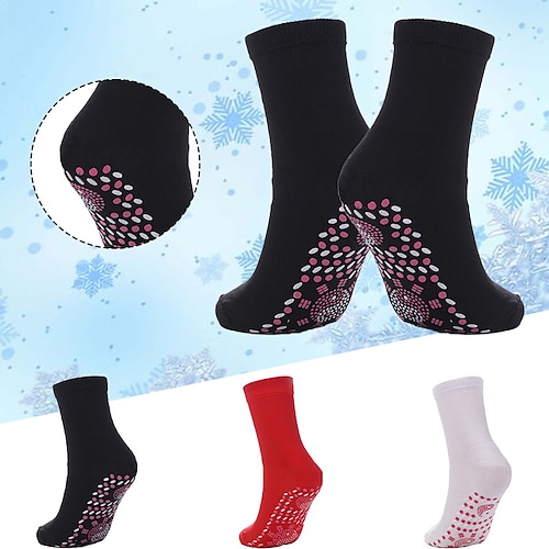 

1 Paar Herren Damen Sportsocken Hitzereflektierende Socken Winter Außen Rutschfest Atmungsaktiv Schweißableitend Komfortabel Socken Patchwork Polyester Schwarz Weiß Rot für Jagd Radsport / Fahhrad