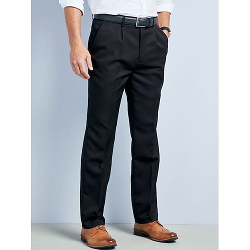 

Men's Dress Pants Trousers Suit Pants Pocket Plain Comfort Breathable Outdoor Daily Going out Fashion Casual Black Navy Blue