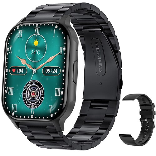 

imosi hk26 montre intelligente 2,04 pouces smartwatch fitness montre de course bluetooth podomètre rappel d'appel traqueur d'activité compatible avec android ios femmes hommes longue veille appels