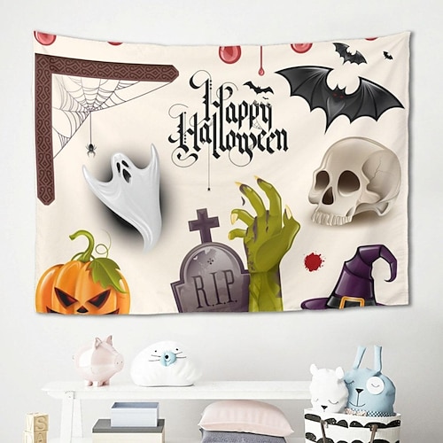 

halloween tapeçaria pendurada arte da parede grande tapeçaria mural decoração fotografia pano de fundo cobertor cortina casa quarto sala de estar decoração noite assustadora casa assombrada morcego