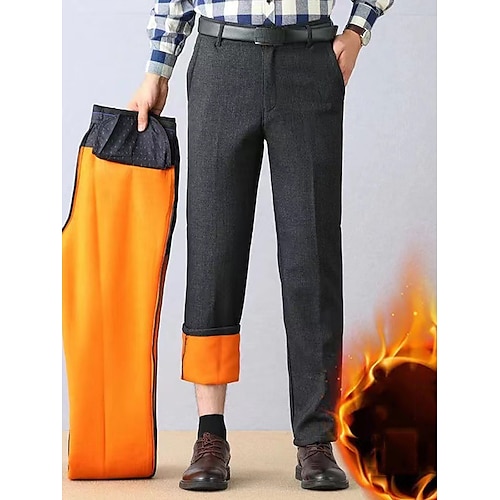 

Hombre pantalones de traje Pantalones de lana Pantalones de invierno Pantalones Pantalones de traje Bolsillo Plano Templado Oficina Negocio Casual Moda Espesar Negro Gris Oscuro