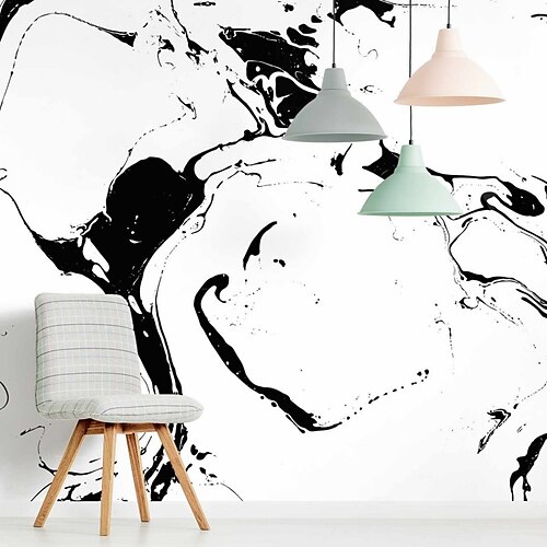 

Papel pintado de mármol abstracto mural de mármol negro revestimiento de pared adhesivo despegar y pegar material de PVC/vinilo extraíble autoadhesivo/adhesivo necesario decoración de pared para sala