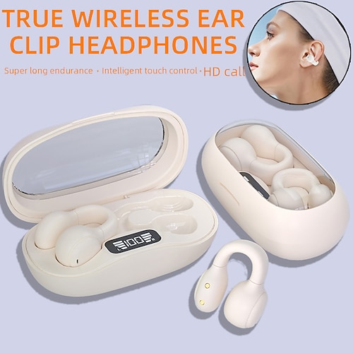 

NIA LX02 True Wireless Headphones TWS Earbuds Ear Clip Bluetooth 5.3 Ergonomic Design Stereo with Charging Box for Apple Samsung Huawei Xiaomi MI Running Everyday Use Driving Mobile Phone Office