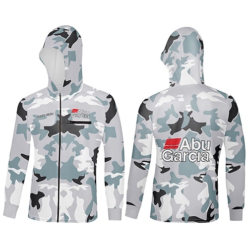 

ABUGARCIA Men's Fishing Shirt Hooded Outdoor Long Sleeve UPF50 Breathable Quick Dry Sweat wicking Top Summer Spring Winter Fishing Camouflage