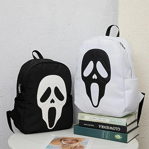 

Mochila con diseño de calavera fantasma, mochila divertida para fiesta de Halloween, mochila de viaje para niñas y niños