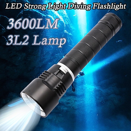 

Linterna de buceo profesional starfire, lámpara 3l2, 3600lm, linterna led subacuática, luz de buceo táctica