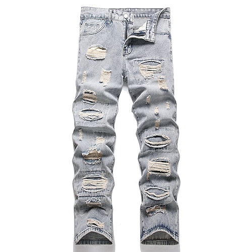 

Hombre Vaqueros Pantalones Pantalones de mezclilla Bolsillo Plano Comodidad Transpirable Exterior Diario Noche Moda Casual Gris