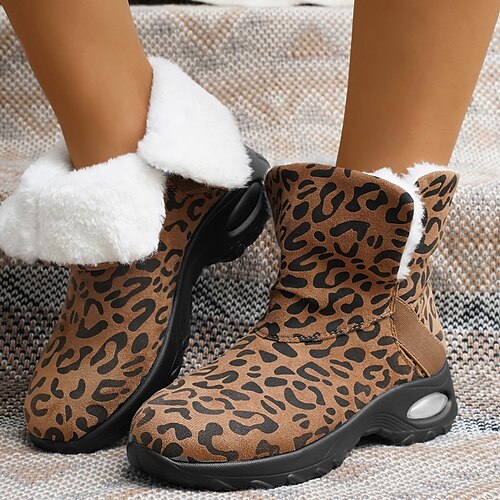 

Damen Stiefel Schneestiefel Übergrössen Winterstiefel Outdoor Täglich Flacher Absatz Runde Zehe Brautkleider schlicht Komfort Minimalismus Wildleder Schnürsenkel Feste Farbe Leopard Schwarz Blau