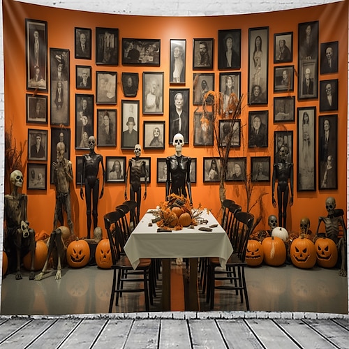 

halloween assustador casa tapeçaria pendurada arte da parede grande tapeçaria mural decoração fotografia pano de fundo cobertor cortina casa quarto sala de estar decoração caveira abóbora