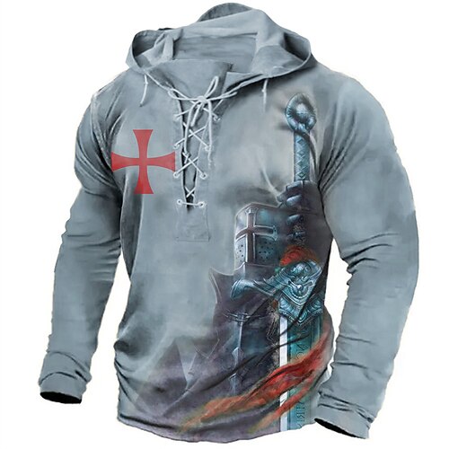 Knights Templar Hoodie Mens Graphic Of Malta Pullover Sweatshirt