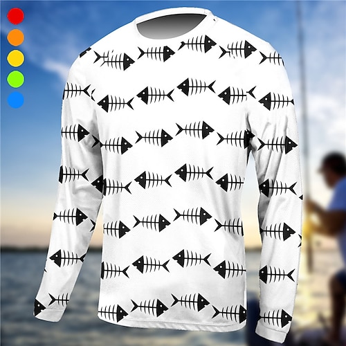 

Hombre Camisa de pesca Exterior Manga Larga Protección UV Transpirable Secado rápido Ligero Reductor del Sudor Camiseta Verano Primavera Exterior Pesca Acampada y Senderismo Gris oscuro Negro Blanco