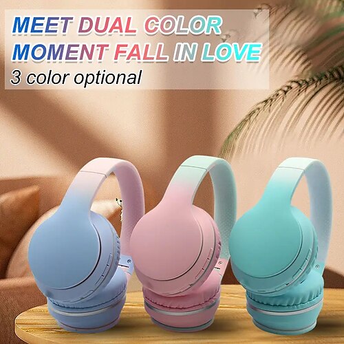 

Gradient Colour Wireless Bluetooth Headsets Stereo Sport Earphone Music With Microphone Hifi Bass Anti Noise Game Headphones