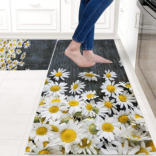 

Alfombrilla de cocina floral de girasol, antideslizante, a prueba de aceite, para interior y exterior, decoración de dormitorio, alfombrilla de baño, alfombrilla de entrada, alfombrilla para puerta