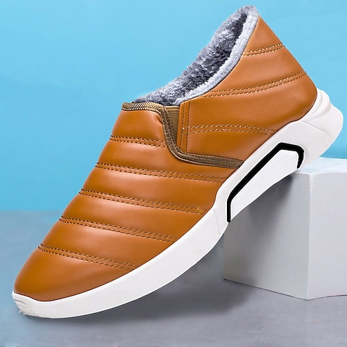 

Hombre Zapatos de taco bajo y Slip-On Mocasines de Confort Pelo Vintage Casual Exterior Diario Zapatos de Paseo Cuero Templado Altura Incrementando Cómodo Negro y blanco Naranja blanco Negro Invierno