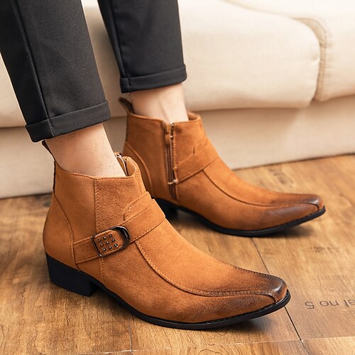 

Homme Bottes Rétro Vintage Décontractées Britanique Extérieur du quotidien Polyuréthane Chaud Confortable Antidérapantes Bottine / Demi Botte Fermeture Noir Marron Gris Automne Hiver