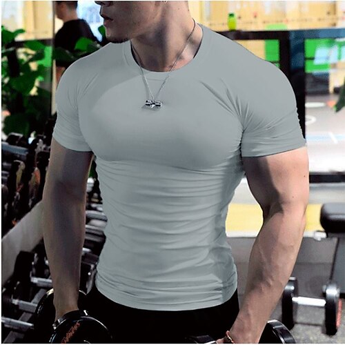 Men's Compression Shirt Running Shirt 3 Pack Short Sleeve Base