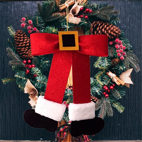 

Holiday Party Decoration Santa Claus Bow Hanging Decoration Christmas Wall Hanging Decoration