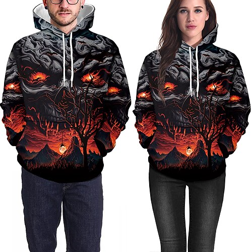 

Halloween Squelette / Crâne Sweat à capuche Animé Poche avant Art graphique Sweat à capuche Pour Homme Femme Unisexe Adulte Impression 3D 100 % Polyester Halloween Casual Quotidien