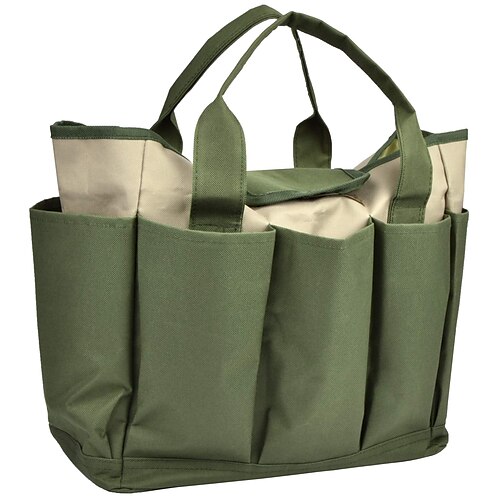 

Bolsa de herramientas de jardín, bolsa de jardinería con bolsillos, bolsa organizadora grande de lona resistente, bolsa de almacenamiento de jardinería para mujeres y hombres, juego de herramientas