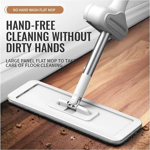 

Lazy Person's Self-Washing Flat Mop, Magic Flat Squeeze Mop - Hands-Free Household Cleaning Tool with Replacement Pads