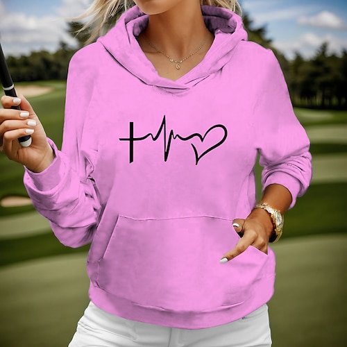 

Mujer Sudadera con capucha de golf Jersey de golf Transpirable Secado rápido Con bolsillos Manga Larga Ropa de golf ropa de golf Ajuste regular Impreso Primavera Otoño Tenis Golf pepinillo