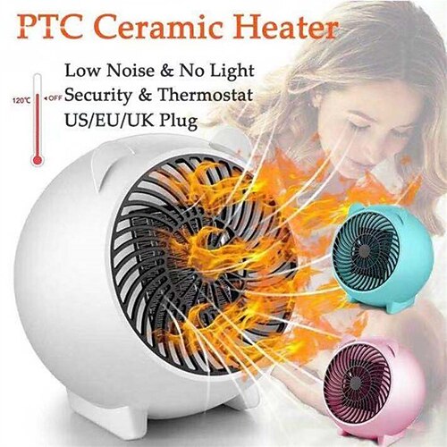 

500W PTC Ceramic Space Heater - Portable Electric Heater with Thermostat for Indoor Office Room Desktop and Home Use