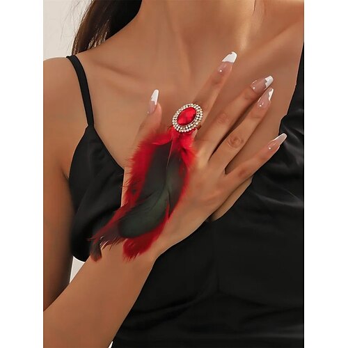 

Mujer Anillos Vintage Exterior Pluma Anillo