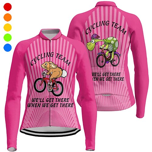 

21Grams Mujer Maillot de Ciclismo Manga Larga Bicicleta Camiseta con 3 bolsillos traseros MTB Bicicleta Montaña Ciclismo Carretera Transpirable Secado rápido Dispersor de humedad Bandas Reflectantes