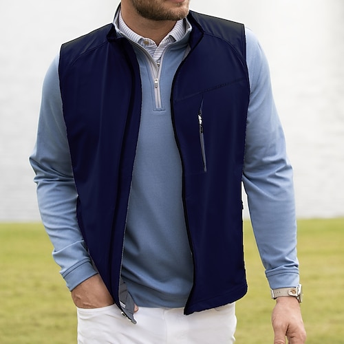 

Homme Gilet de golf Coupe Vent Respirable Poids Léger Sans Manches Vêtements de golf Vêtements d'extérieur de golf Couleur unie Eté Printemps Automne Tennis Le golf Pickleball