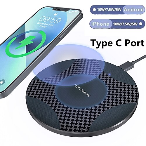 

10w chargeur sans fil support de bureau ultra-mince téléphone portable station de charge rapide pour iphone 14 13 12 11 samsung xiaomi