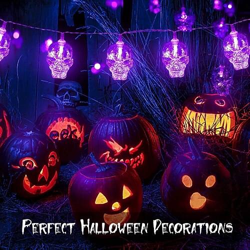 

3 m 20 LEDs Halloween-Totenkopf-Lichterkette, Geisterlicht, Innendekoration, Hängelampen, Halloween-Hausgarten, dekoratives Licht