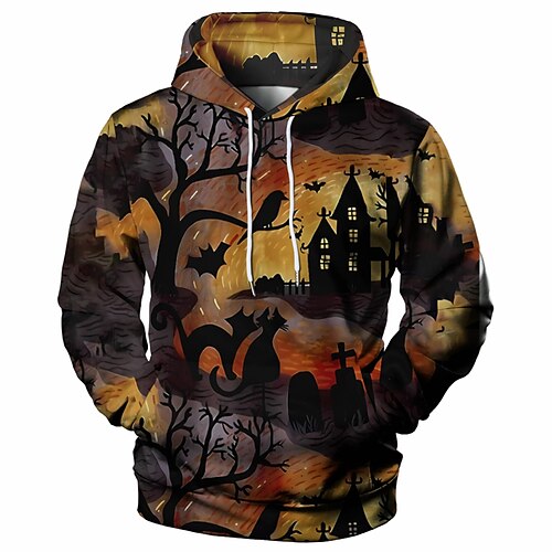 

Hombre Unisexo Sudadera Con Capucha Amarillo / negro Con Capucha 3D 3D Estampado Fiesta Víspera de Todos los Santos Casual Impresión 3D Talla Grande Casual Grande y alto Víspera de Todos los Santos