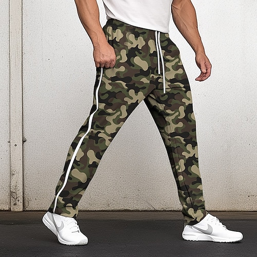 

Homens Calças Esportivas Corredor Calças Com Cordão Cintura elástica Côr Camuflagem Conforto Respirável Casual Diário Feriado Esportes Moda Azul Verde